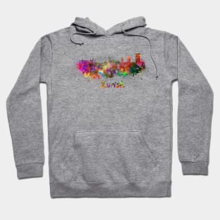 Zurich skyline in watercolor Hoodie